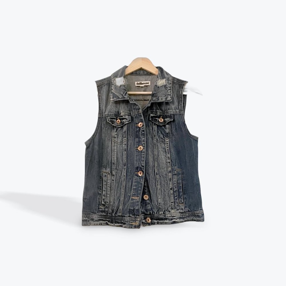 Sleeveless Denim Vest by Dollhouse